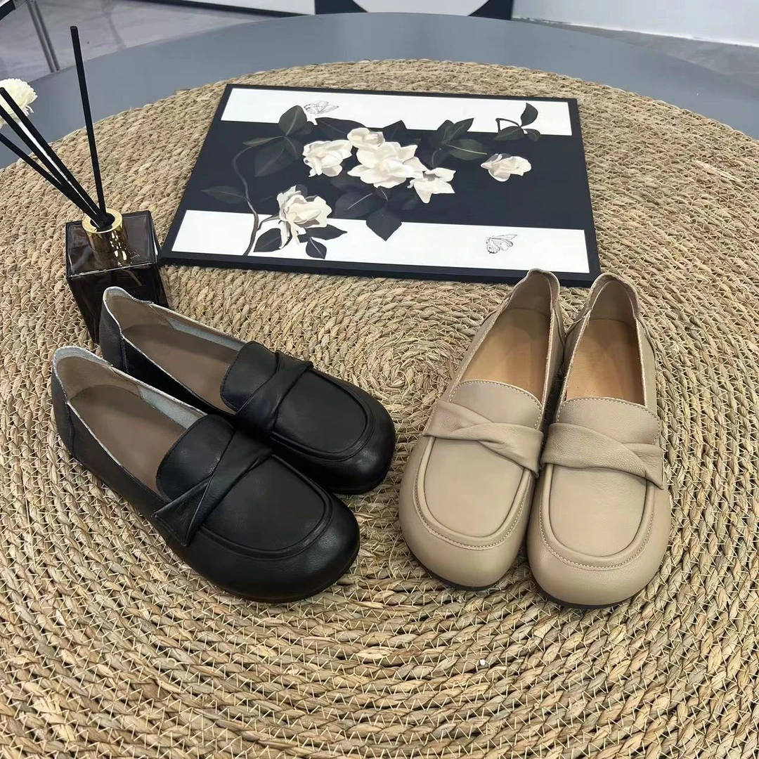 2025夏季新款透气浅口圆头休闲复古舒适百搭单鞋 1390