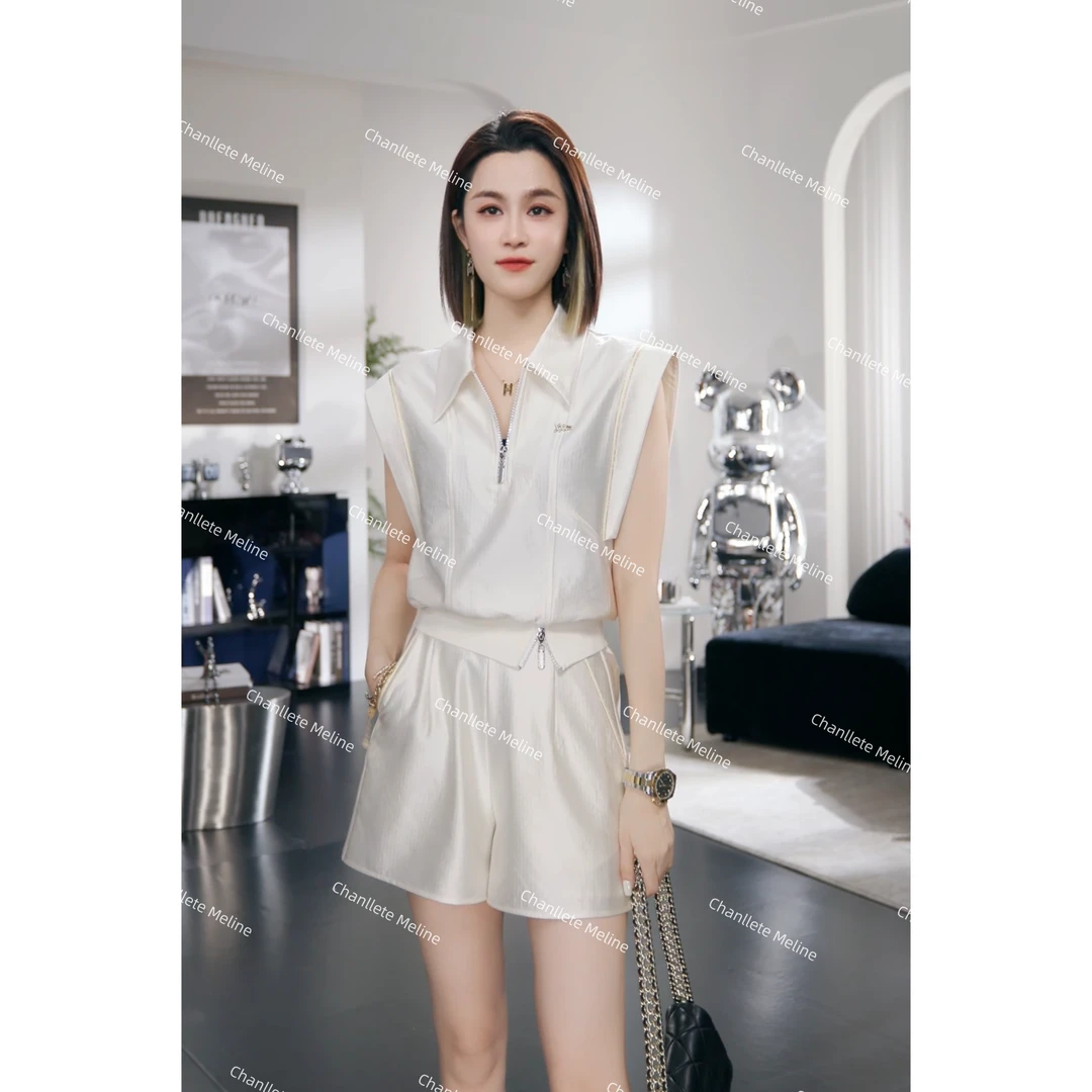 【Chanllete Meline】L设计师款气质轻奢显瘦休闲两件套CM-9067