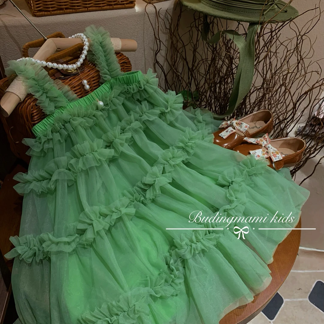 现货【薄荷绿】女童夏装连夜裙2024新款儿童夏季洋气时尚夏款裙子