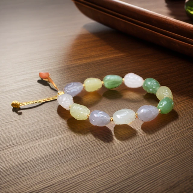 手串手链手工女士貔貅多宝单圈气质时尚款轻奢手作和田玉白玉碧玉