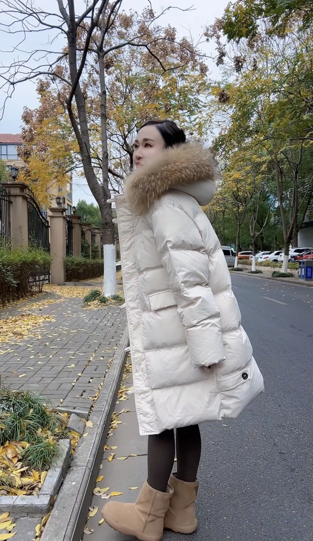 大貉子毛长款鸭绒服（孤品特）