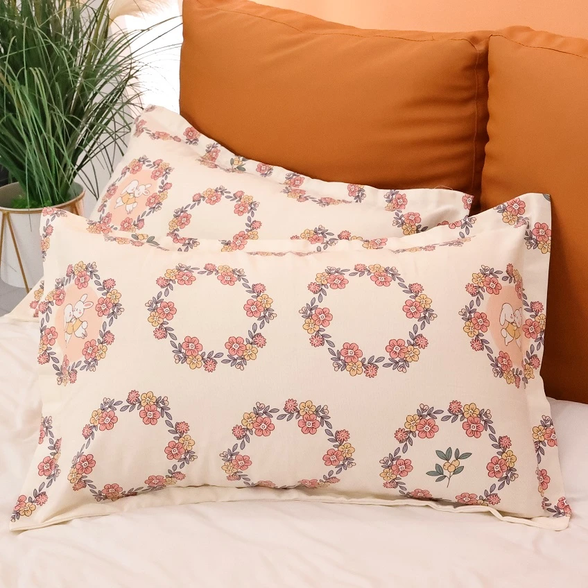 【花环兔宝】汉麻枕套48*74