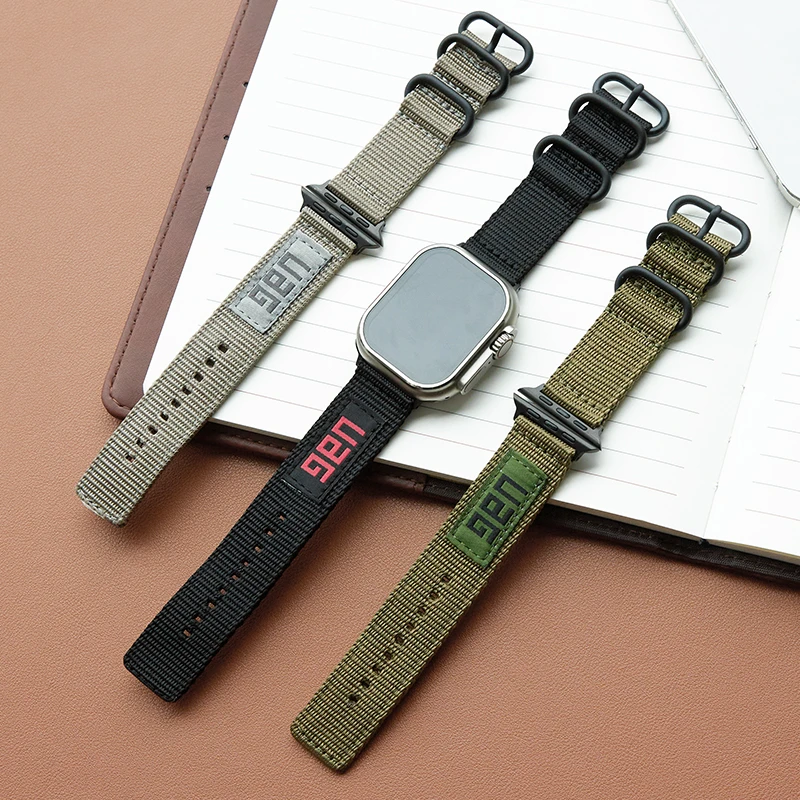 DolahUAG三扣尼龙表带适用Applewatch9/8/7/6/SE/Ultra iwacth 14