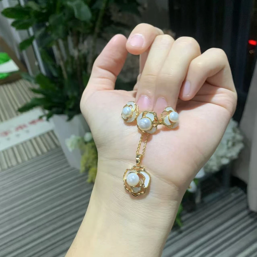 【郝晨儿专属】泽云-淡水无核珍珠山茶花三件套 HC12A55