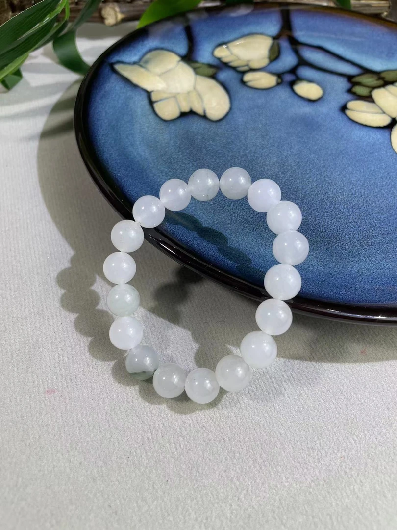 【睿泽鉴宝】金丝玉天山翠圆珠手链  YH0162