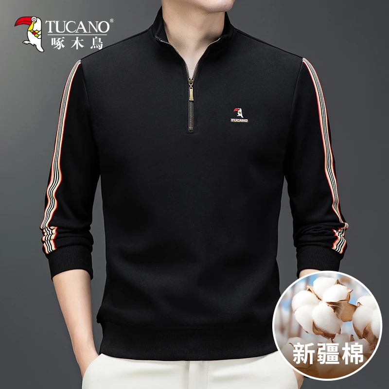 啄木鸟品牌定制高档男装 秋季新款男士卫衣宽松长袖秋季男上衣XJ