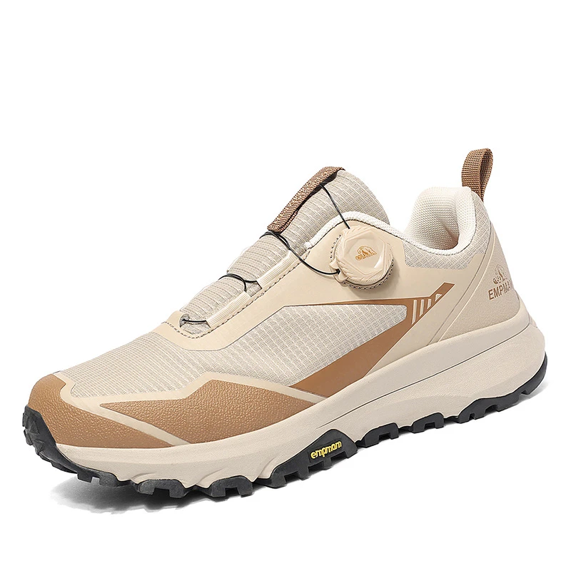 旋转纽扣登山鞋男耐磨防滑户外鞋休闲鞋透气徒步鞋懒人运动山地鞋