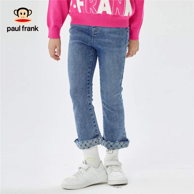 【品牌】paul frank大嘴猴儿童女童牛仔裤休闲时尚弹力