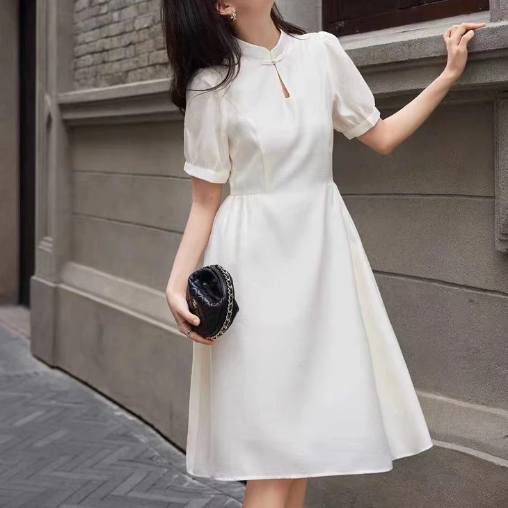 363新中式暗花提花连衣裙TJXJN063