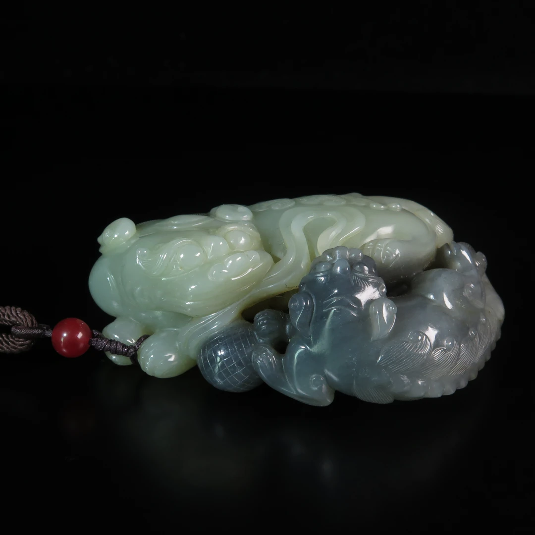 清中期和田玉俏色雕少师太师把件/MZ213370/和田玉/民族文物