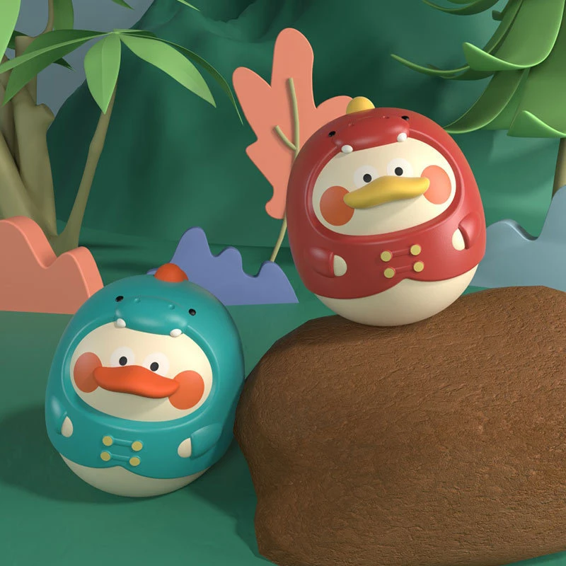 萌趣鸭子不倒翁玩具 益智 训练爬行