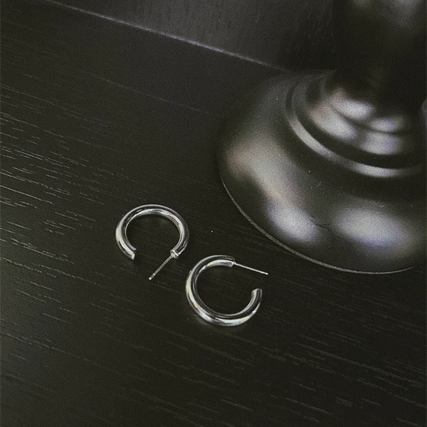 钛钢耳饰 耳环圈圈简约耳扣手工百搭耳钩冷淡风素款个性饰品小众