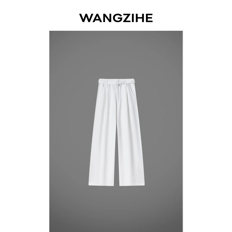 WZH【静奢闲冬】针织阔腿裤收腰显瘦直筒修身设计简约版型长裤8021