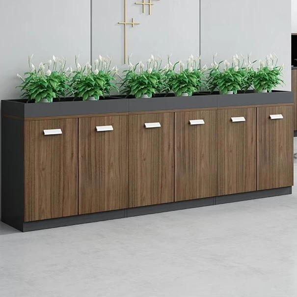 现代隔断花槽柜矮柜储物柜桌边柜办公柜子木质文件柜档案资料收纳