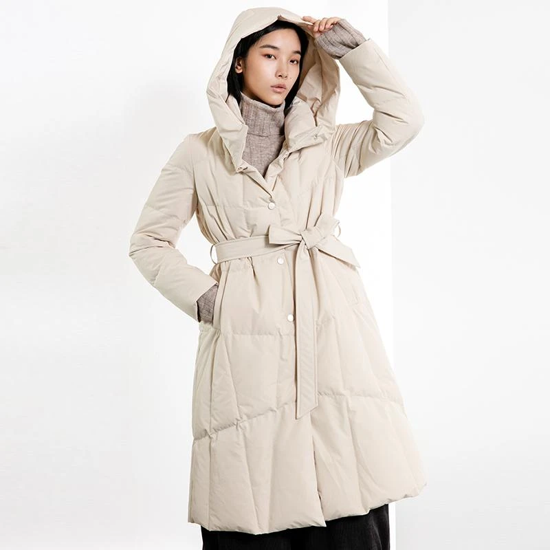 中和休闲羽绒服女2024冬季新款新款90白鸭绒气质简约中长款保暖品