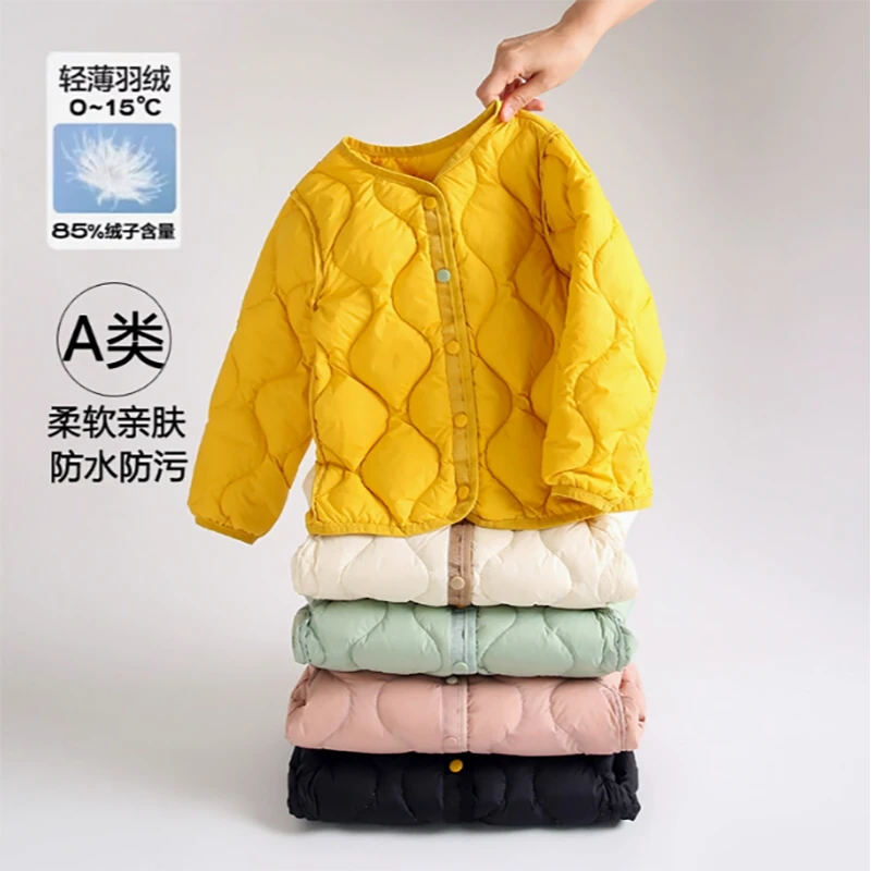宝宝秋冬季轻薄羽绒内胆儿童羽绒服男女童婴儿冬装衣服白鸭绒衣服
