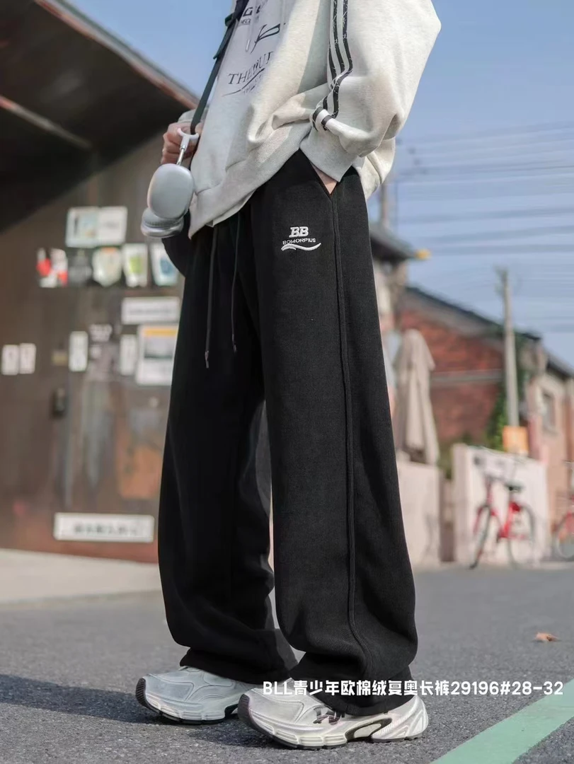 冬季加厚羊驼绒直筒裤舒适保暖水洗工艺