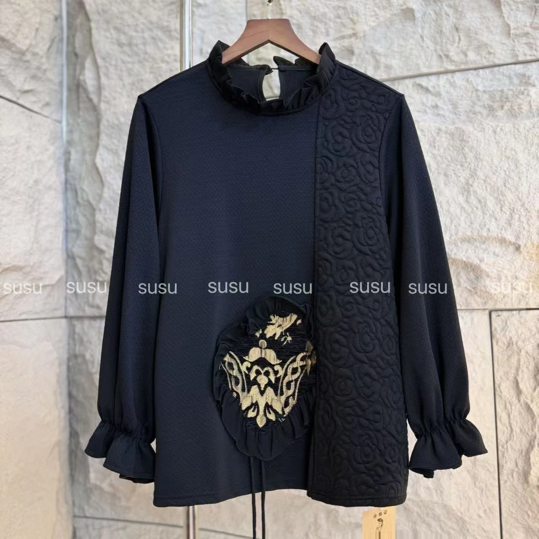 (QQ)281/秋冬新款时尚洋气百搭设计款卫衣黑色