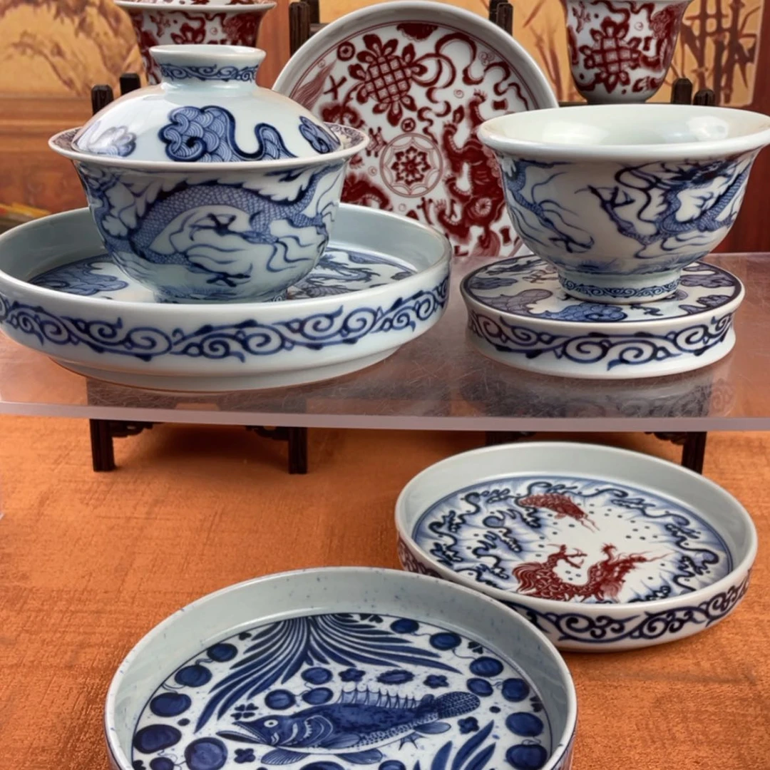 【闪购商品】陶瓷杯穿云龙4件套