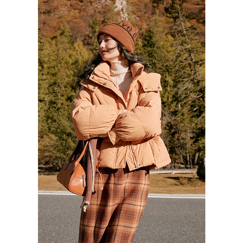 【年中大促】谜秀 【云朵羽绒服】新国标90白鸭绒 2023冬连帽短款外套