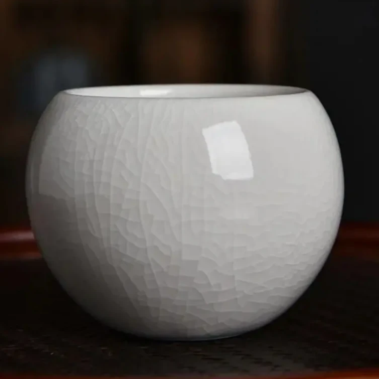 汝窑龙蛋高端手工陶瓷家用主人杯