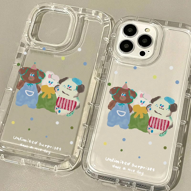 可爱油画兔子适用苹果15华为/OPPO/VIVO荣耀/小米/全包防摔手机壳