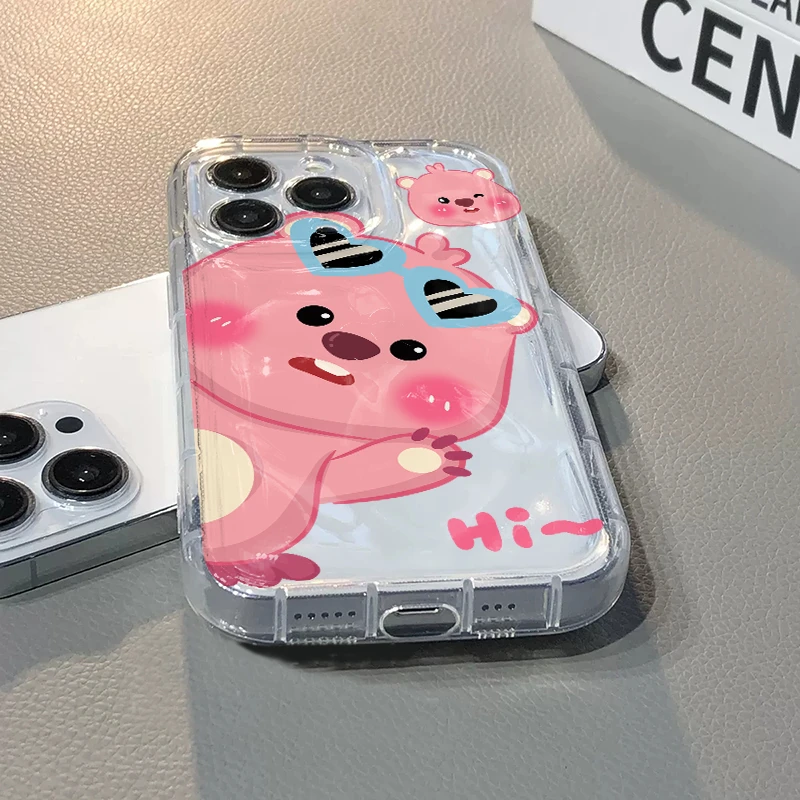 趣味可爱小海狸适用苹果15华为/OPPO/VIVO荣耀全包透明防摔手机壳