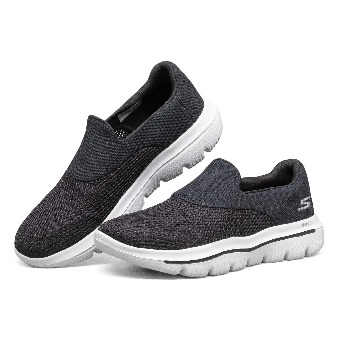 Skechers斯凯奇男鞋一脚蹬减震健步鞋轻便透气运动休闲鞋 54753