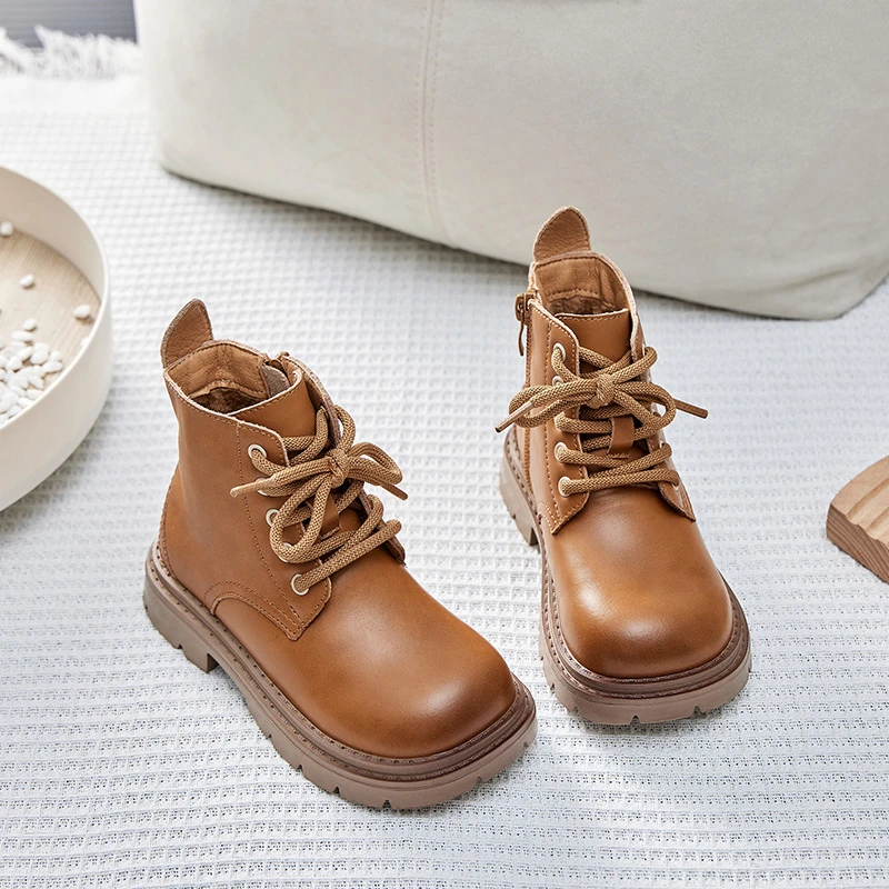 棕色马丁靴复古马丁靴时尚真皮软底英伦风秋冬秋季春秋英伦风靴子