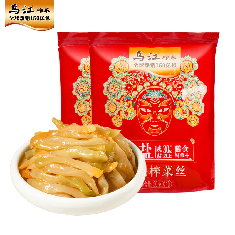 乌江榨菜鲜脆榨菜丝（量贩）30g×10袋×2份轻盐榨菜下饭菜酱菜