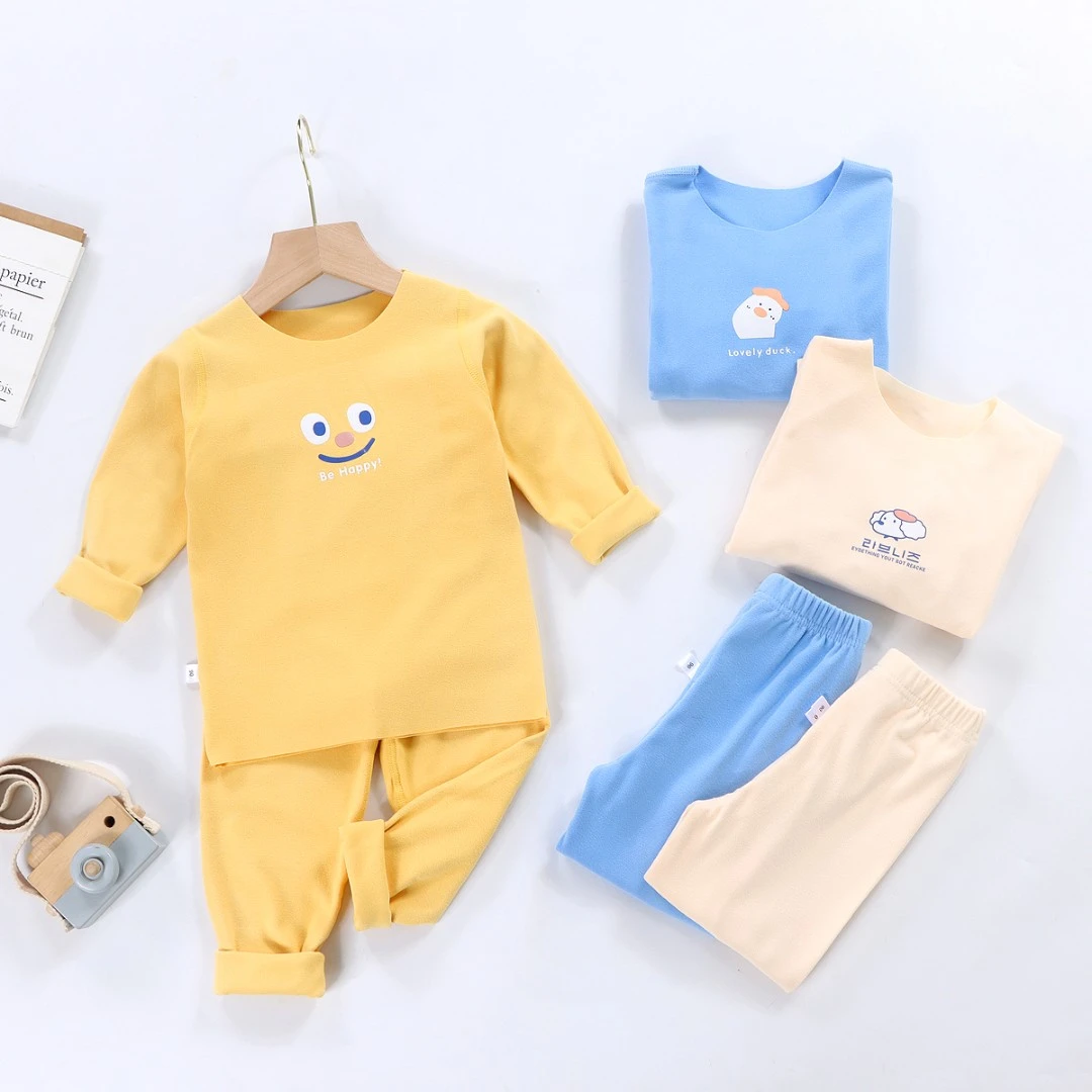 秋冬儿童保暖内衣套装男女童德肤绒秋衣秋裤中大童家居服宝宝睡衣