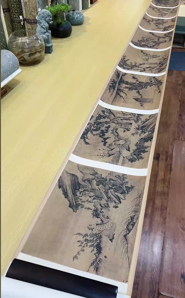 北宋 李公麟 罗汉图册九开(合集卷) 人物297.82X24cm-CJ 收藏不详