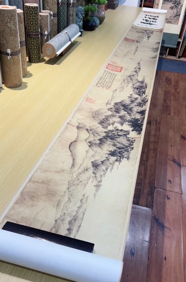 北宋 李公麟潇湘卧游图(全卷)乾隆题字 纸本854.22x30.5cm-CJ东京