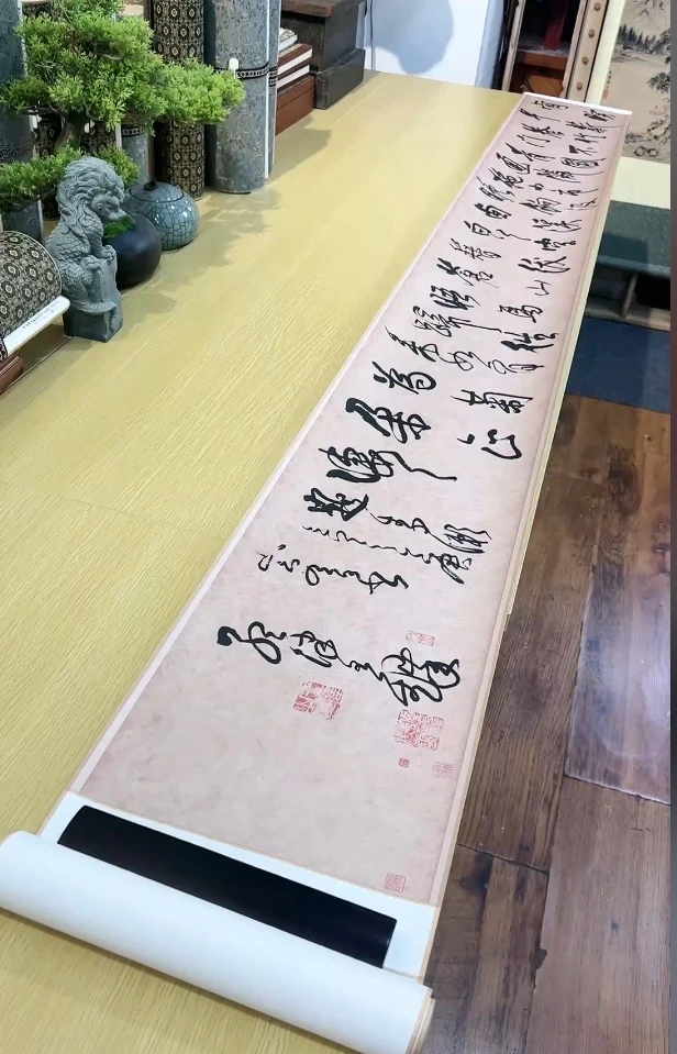 明王铎 行书剪裱册 纸本书法25.14x225.55cm-DJ 北京故宫国画复仿