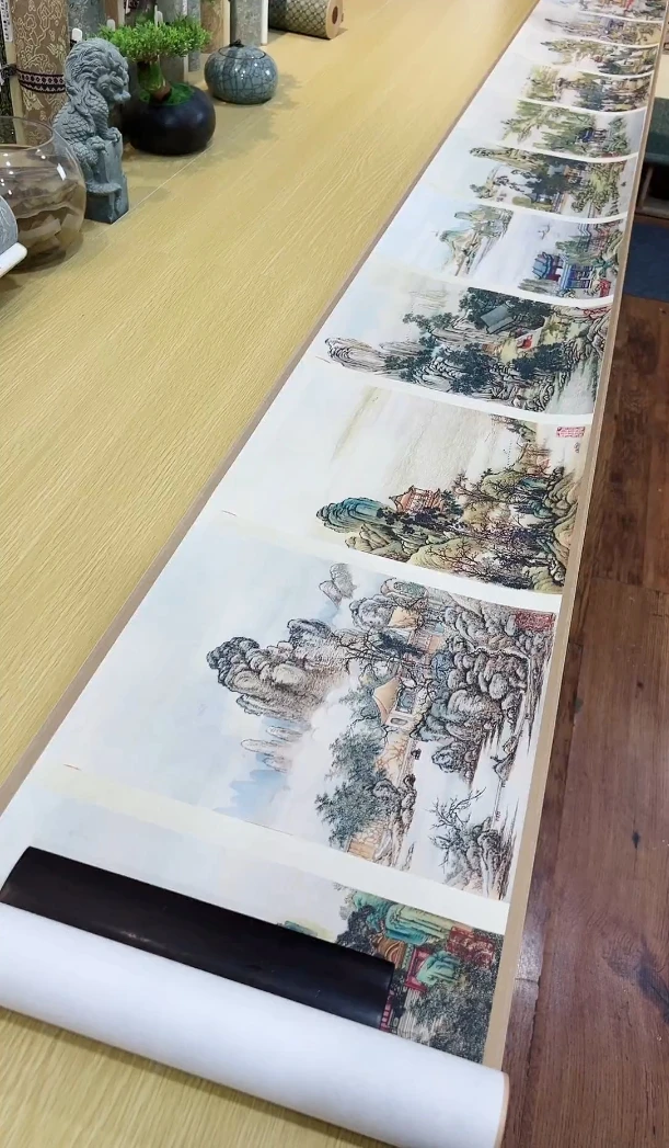 清陈枚山水楼阁图册12开(合集卷)山水31x329.08cm-CJ北京故宫