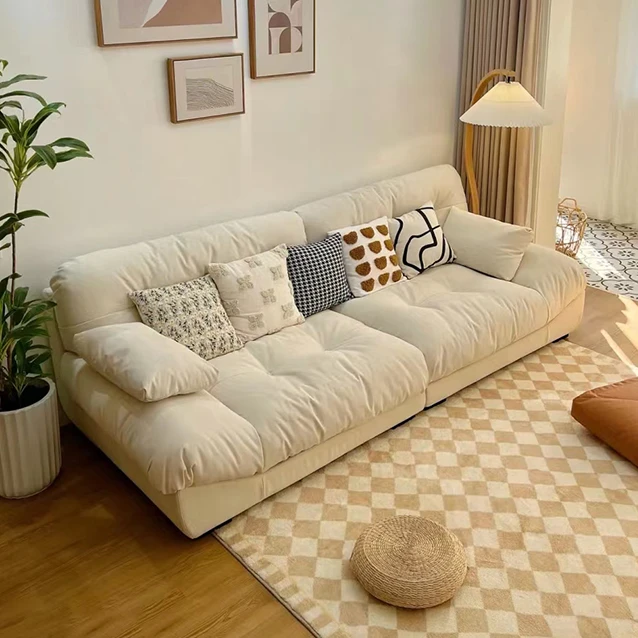 奶油风沙发客厅家用现代简约出租房办公室公寓小户型主卧双三人位