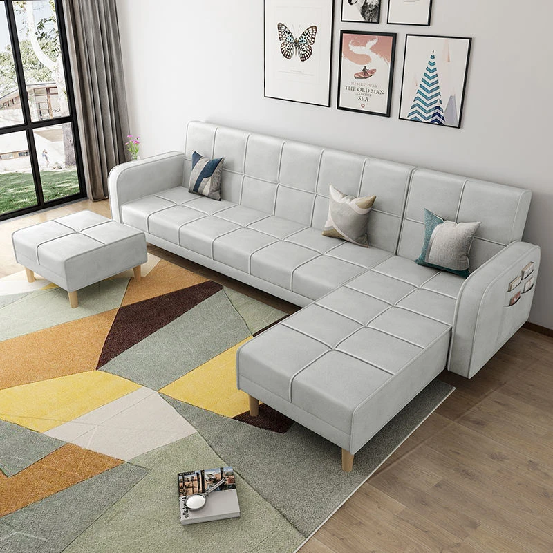 沙发床两用多功能小户型出租房公寓简约单双人科技布可折叠床家用