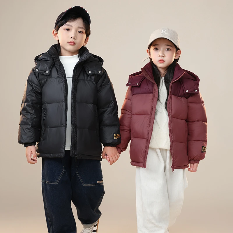 儿童萌娃亲子零下女童防寒服男童洋气中长款中大童冬装时尚