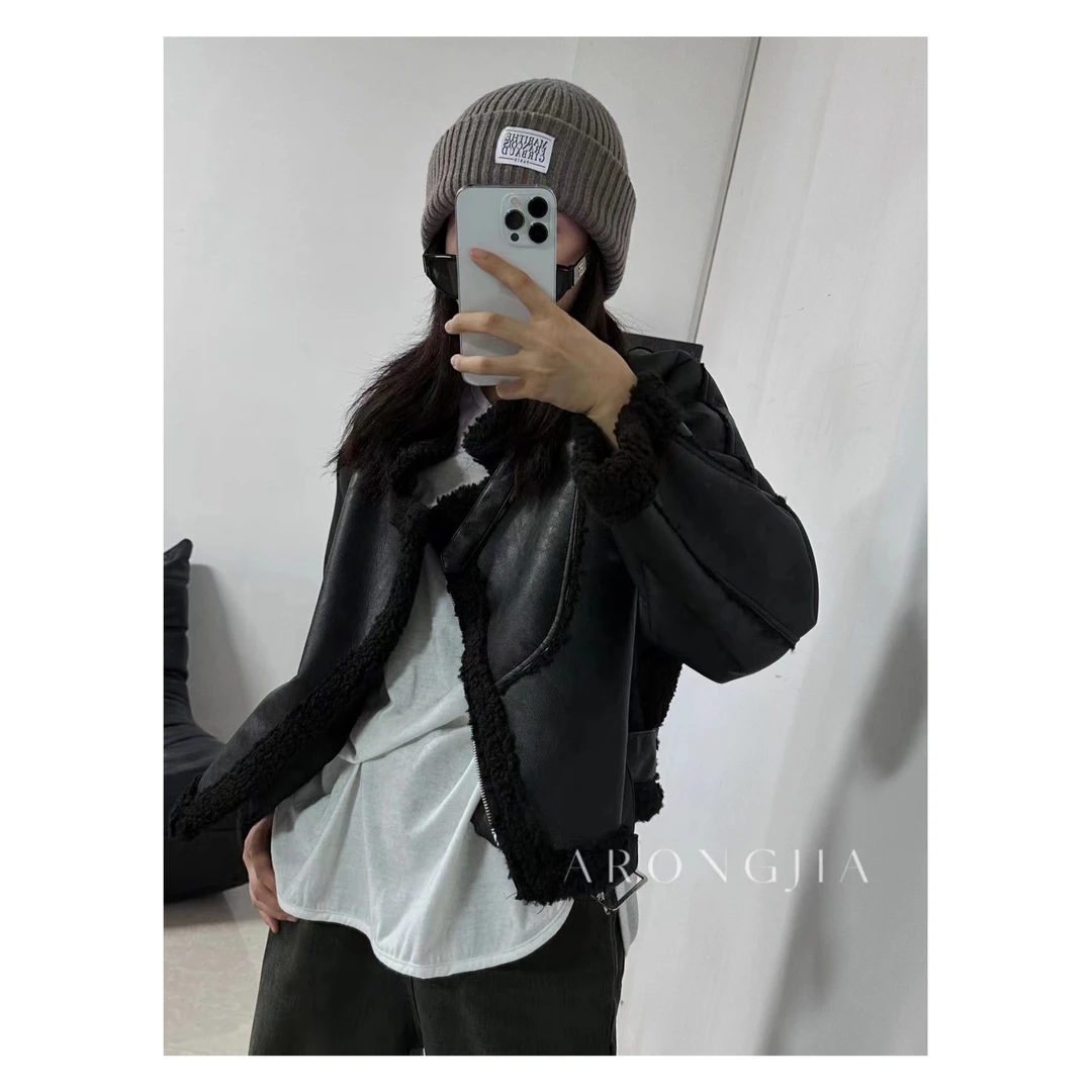 【ARONG阿荣家】皮毛外套08977-卡其色黑色-F