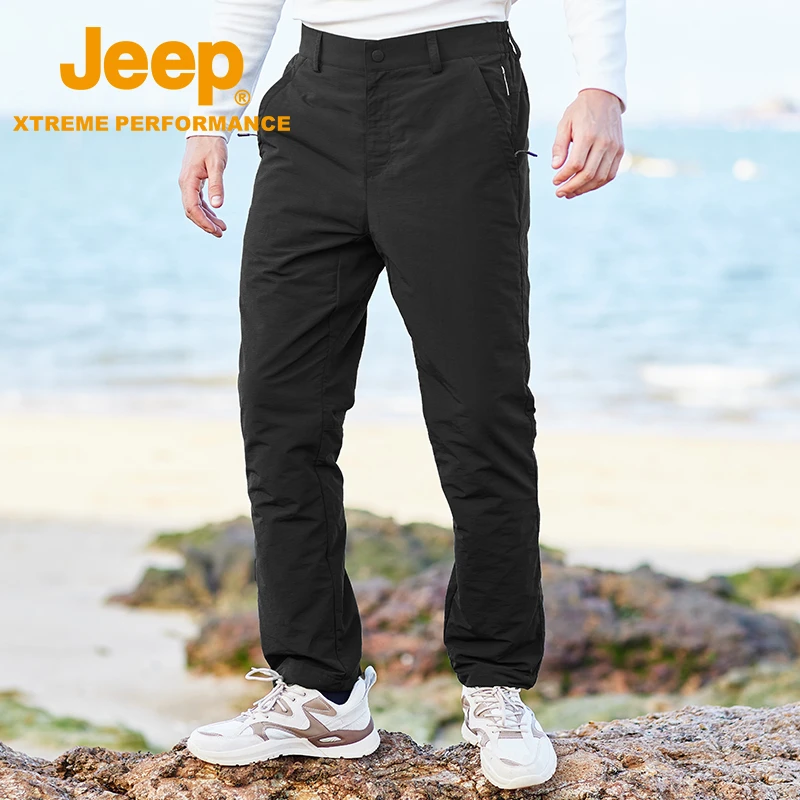 JEEP/吉普新款运动时尚保暖防风加绒休闲裤J232093854透气弹力