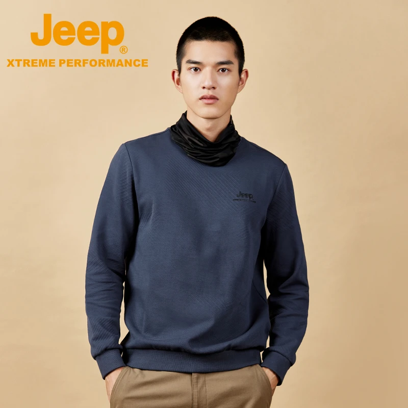 JEEP/吉普休闲户外长袖卫衣男时尚保暖透气防风秋冬轻便运动舒适