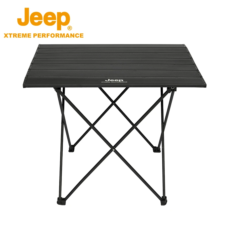 JEEP/吉普便携式露营桌子野餐桌野营用品装备户外轻便折叠桌 黑色