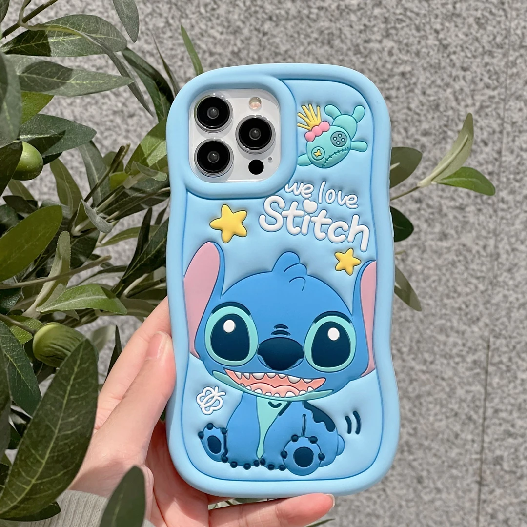 可爱史迪仔适用iPhone16手机壳女款苹果13立体硅胶12软壳11防摔壳