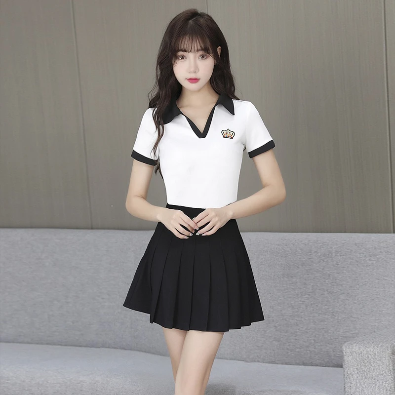 足浴足疗技师工作服女士气质高端裙裤套装沐足夏季酒店前台百褶裙