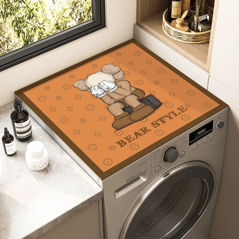 潮牌轻奢硅藻泥垫洗衣机沥水垫防尘盖布可定制厂家批发防烫免洗