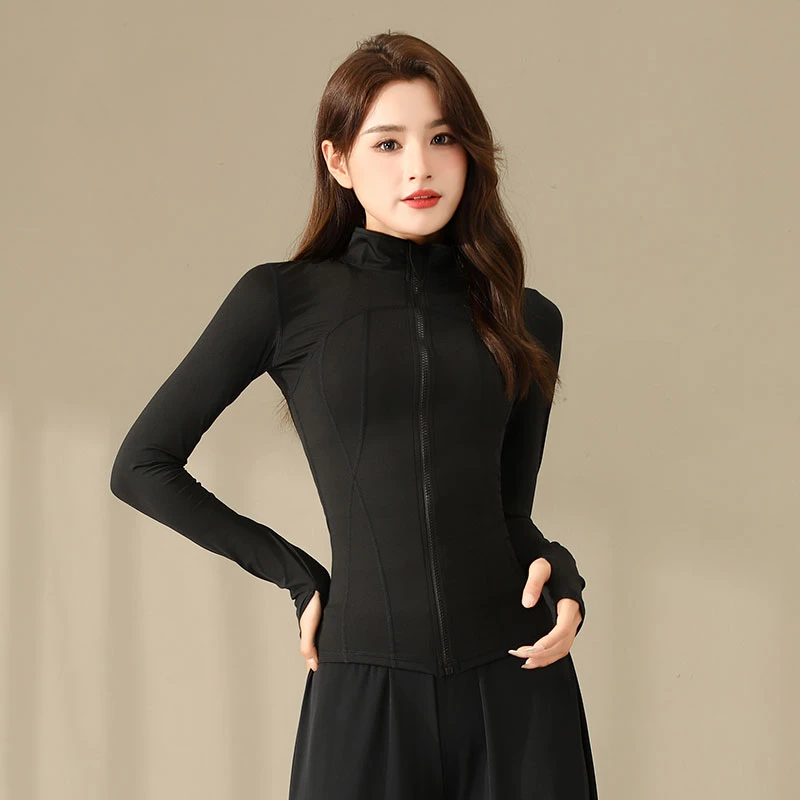 春夏2025瑜伽服女春夏长袖跑步运动套装女晨跑健身服修身弹力显瘦