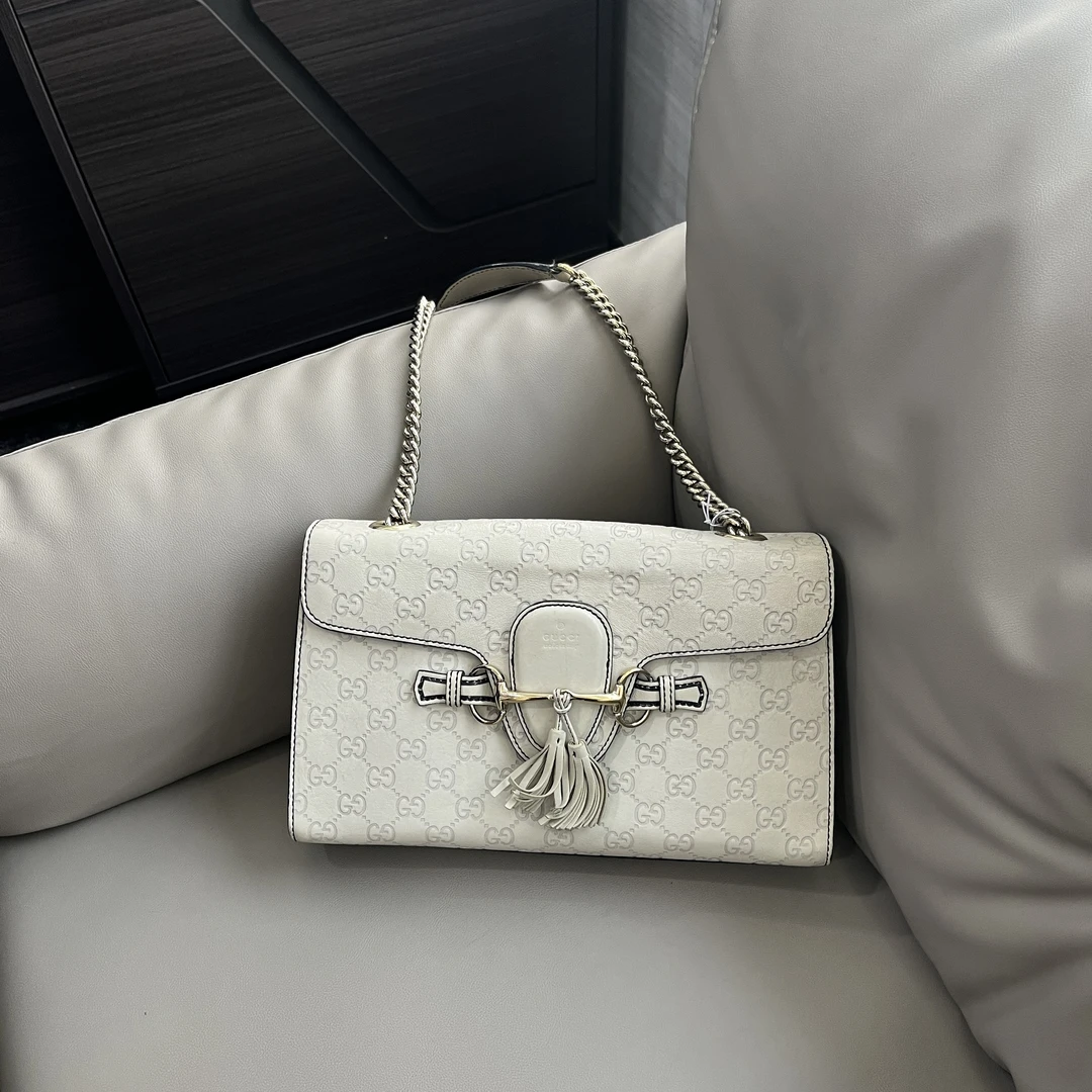 95新 GUCCI/古驰 大有/古驰白色腋下包/76510