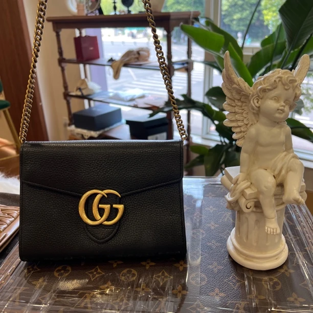 95新 GUCCI/古驰 大有/古驰黑色风琴斜挎包/j01144