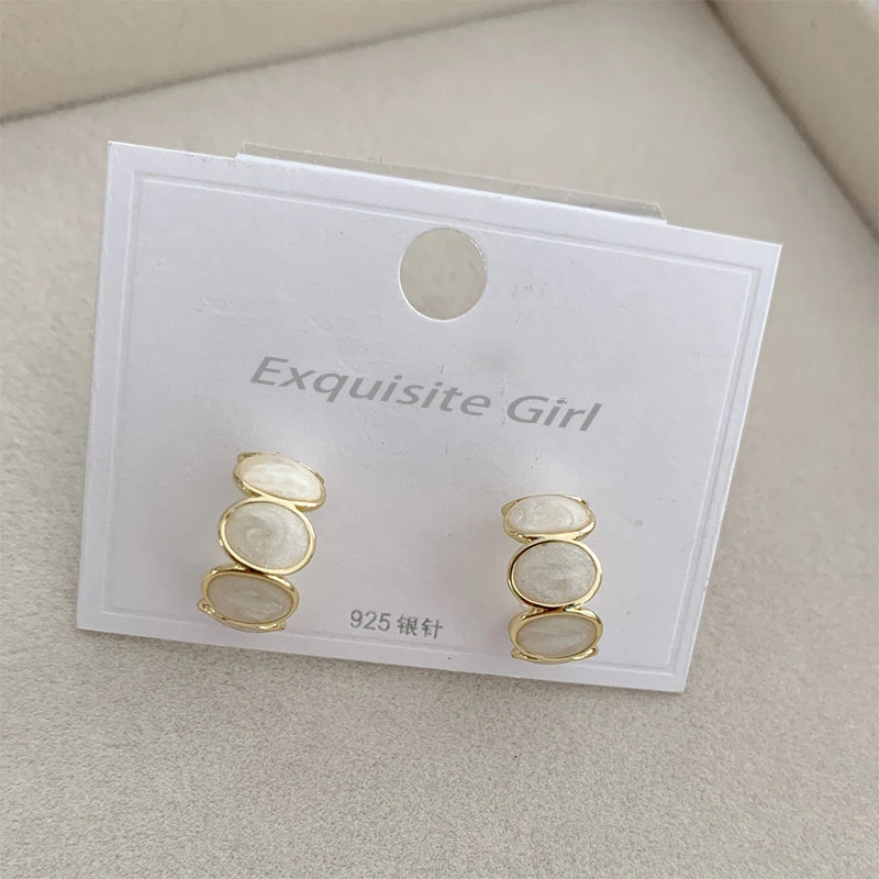 铜合金耳饰 铜合金耳饰精致气质百搭半耳钉 时尚洋气耳环百搭耳饰