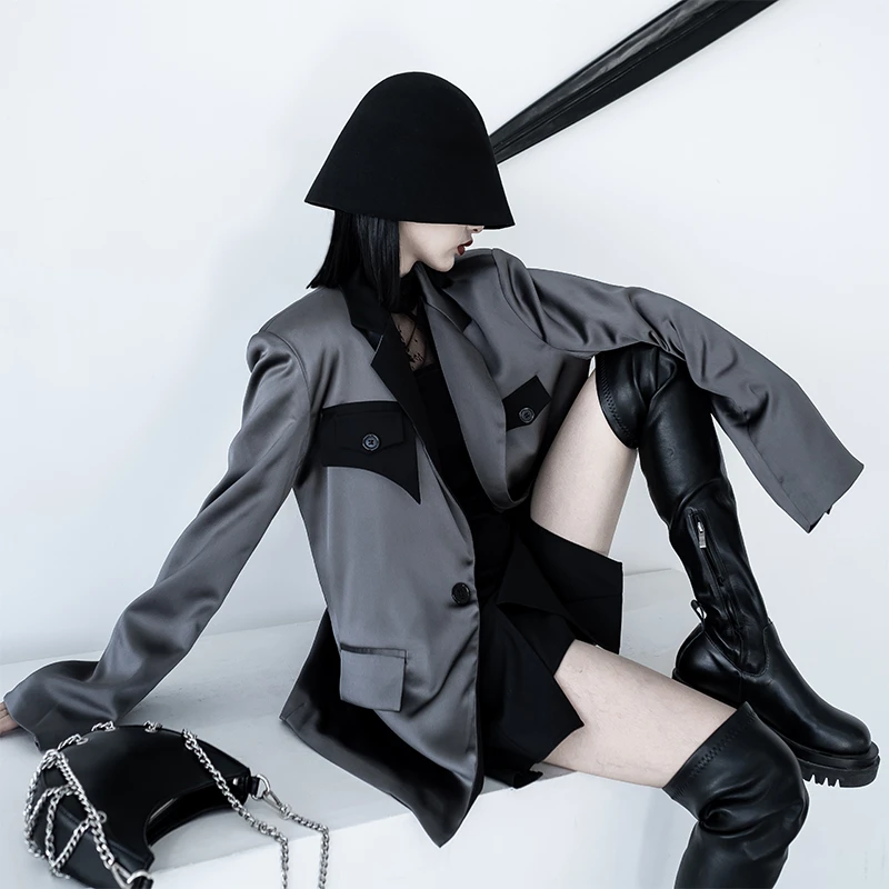 CHICSKY 原创高级感西装外套女2024初秋设计感小众宽松垂感西服